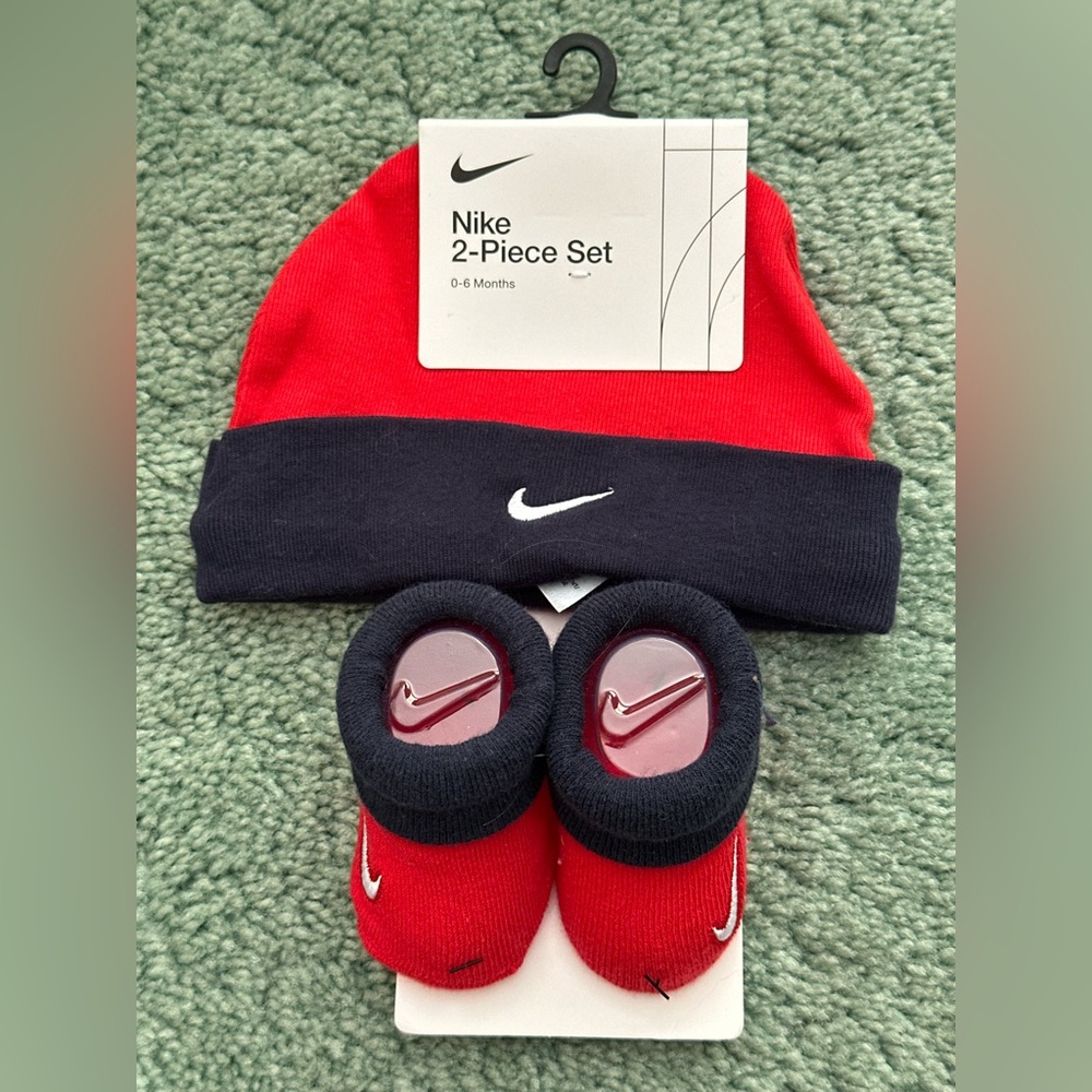 Nike Baby Hat and Booties Set